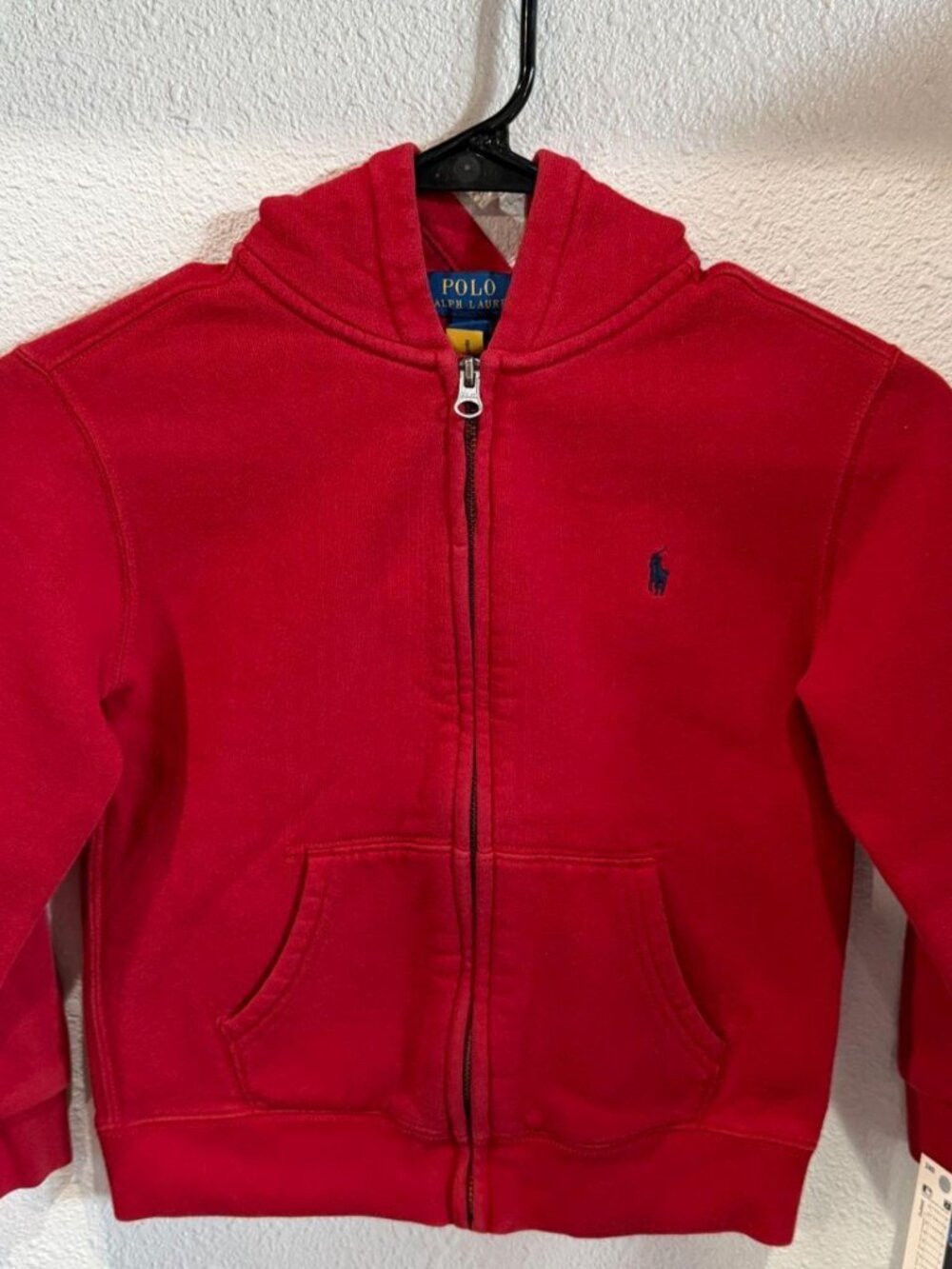 Polo Ralph Lauren Kids Red Full-Zip Hoodie Size 8